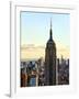 Empire State Building from Rockefeller Center at Dusk, Manhattan, New York City, United States-Philippe Hugonnard-Framed Photographic Print