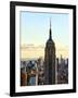 Empire State Building from Rockefeller Center at Dusk, Manhattan, New York City, United States-Philippe Hugonnard-Framed Photographic Print