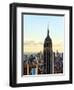 Empire State Building from Rockefeller Center at Dusk, Manhattan, New York City, United States-Philippe Hugonnard-Framed Premium Photographic Print