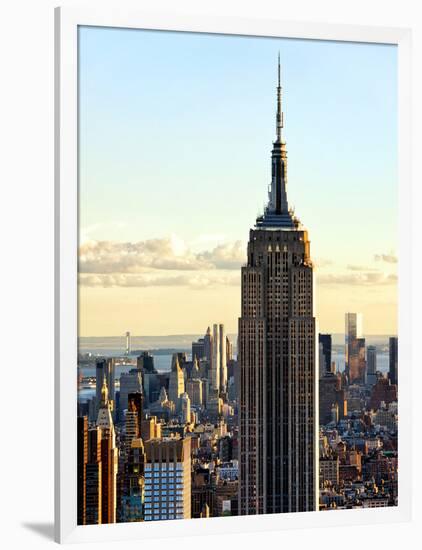 Empire State Building from Rockefeller Center at Dusk, Manhattan, New York City, United States-Philippe Hugonnard-Framed Photographic Print