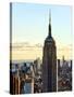 Empire State Building from Rockefeller Center at Dusk, Manhattan, New York City, United States-Philippe Hugonnard-Stretched Canvas