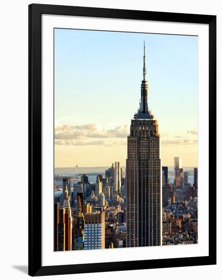 Empire State Building from Rockefeller Center at Dusk, Manhattan, New York City, United States-Philippe Hugonnard-Framed Photographic Print