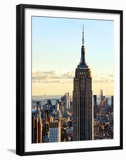 Empire State Building from Rockefeller Center at Dusk, Manhattan, New York City, United States-Philippe Hugonnard-Framed Premium Photographic Print