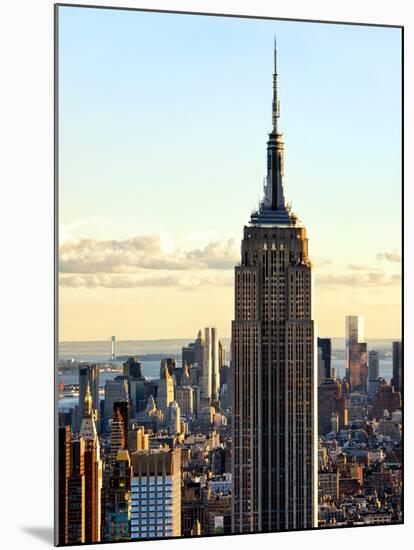 Empire State Building from Rockefeller Center at Dusk, Manhattan, New York City, United States-Philippe Hugonnard-Mounted Premium Photographic Print