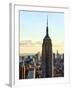 Empire State Building from Rockefeller Center at Dusk, Manhattan, New York City, United States-Philippe Hugonnard-Framed Photographic Print