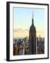 Empire State Building from Rockefeller Center at Dusk, Manhattan, New York City, United States-Philippe Hugonnard-Framed Photographic Print