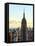 Empire State Building from Rockefeller Center at Dusk, Manhattan, New York City, United States-Philippe Hugonnard-Framed Stretched Canvas