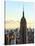 Empire State Building from Rockefeller Center at Dusk, Manhattan, New York City, United States-Philippe Hugonnard-Stretched Canvas