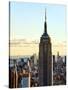 Empire State Building from Rockefeller Center at Dusk, Manhattan, New York City, United States-Philippe Hugonnard-Stretched Canvas