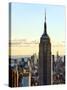 Empire State Building from Rockefeller Center at Dusk, Manhattan, New York City, United States-Philippe Hugonnard-Stretched Canvas