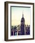 Empire State Building from Rockefeller Center at Dusk, Manhattan, New York City, US, Vintage-Philippe Hugonnard-Framed Photographic Print