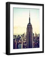 Empire State Building from Rockefeller Center at Dusk, Manhattan, New York City, US, Vintage-Philippe Hugonnard-Framed Photographic Print