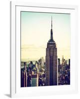 Empire State Building from Rockefeller Center at Dusk, Manhattan, New York City, US, Vintage-Philippe Hugonnard-Framed Photographic Print