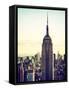 Empire State Building from Rockefeller Center at Dusk, Manhattan, New York City, US, Vintage-Philippe Hugonnard-Framed Stretched Canvas