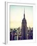 Empire State Building from Rockefeller Center at Dusk, Manhattan, New York City, US, Vintage-Philippe Hugonnard-Framed Premium Photographic Print