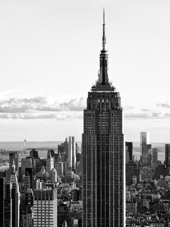 Empire State Building Spire Close Up Black And White Art Print Poster 12x18 inch