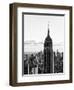 Empire State Building from Rockefeller Center at Dusk, Manhattan, NYC, Black and White Photography-Philippe Hugonnard-Framed Photographic Print