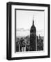 Empire State Building from Rockefeller Center at Dusk, Manhattan, NYC, Black and White Photography-Philippe Hugonnard-Framed Photographic Print