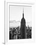 Empire State Building from Rockefeller Center at Dusk, Manhattan, NYC, Black and White Photography-Philippe Hugonnard-Framed Photographic Print