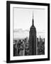 Empire State Building from Rockefeller Center at Dusk, Manhattan, NYC, Black and White Photography-Philippe Hugonnard-Framed Photographic Print