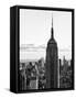 Empire State Building from Rockefeller Center at Dusk, Manhattan, NYC, Black and White Photography-Philippe Hugonnard-Framed Stretched Canvas