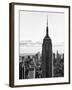 Empire State Building from Rockefeller Center at Dusk, Manhattan, NYC, Black and White Photography-Philippe Hugonnard-Framed Photographic Print