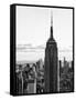 Empire State Building from Rockefeller Center at Dusk, Manhattan, NYC, Black and White Photography-Philippe Hugonnard-Framed Stretched Canvas