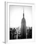 Empire State Building from Rockefeller Center at Dusk, Manhattan, NYC, US, Old Black and White-Philippe Hugonnard-Framed Premium Photographic Print