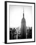 Empire State Building from Rockefeller Center at Dusk, Manhattan, NYC, US, Old Black and White-Philippe Hugonnard-Framed Premium Photographic Print