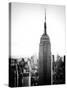 Empire State Building from Rockefeller Center at Dusk, Manhattan, NYC, US, Old Black and White-Philippe Hugonnard-Stretched Canvas