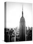 Empire State Building from Rockefeller Center at Dusk, Manhattan, NYC, US, Old Black and White-Philippe Hugonnard-Stretched Canvas