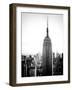 Empire State Building from Rockefeller Center at Dusk, Manhattan, NYC, US, Old Black and White-Philippe Hugonnard-Framed Photographic Print