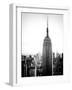 Empire State Building from Rockefeller Center at Dusk, Manhattan, NYC, US, Old Black and White-Philippe Hugonnard-Framed Photographic Print
