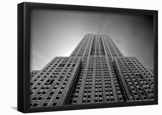 Empire State Building From Street B/W-null-Framed Poster