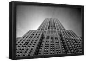 Empire State Building From Street B/W-null-Framed Poster