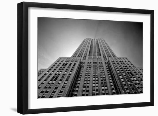 Empire State Building From Street B/W-null-Framed Photo