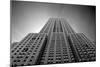 Empire State Building From Street B/W-null-Mounted Photo