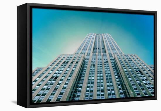 Empire State Building From Street-null-Framed Stretched Canvas