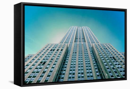 Empire State Building From Street-null-Framed Stretched Canvas