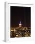 Empire State Building in Red, White and Blue as Columns of Light Soar from World Trade Center Site-null-Framed Photographic Print