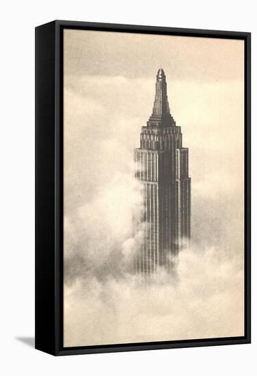 Empire State Building in the Clouds-null-Framed Stretched Canvas