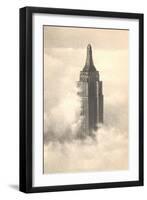 Empire State Building in the Clouds-null-Framed Art Print