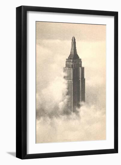 Empire State Building in the Clouds-null-Framed Art Print