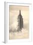 Empire State Building in the Clouds-null-Framed Art Print