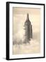 Empire State Building in the Clouds-null-Framed Art Print