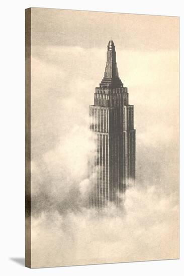 Empire State Building in the Clouds-null-Stretched Canvas