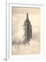 Empire State Building in the Clouds-null-Framed Art Print