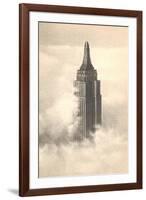 Empire State Building in the Clouds-null-Framed Art Print