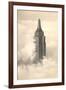 Empire State Building in the Clouds-null-Framed Art Print