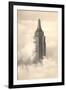 Empire State Building in the Clouds-null-Framed Art Print